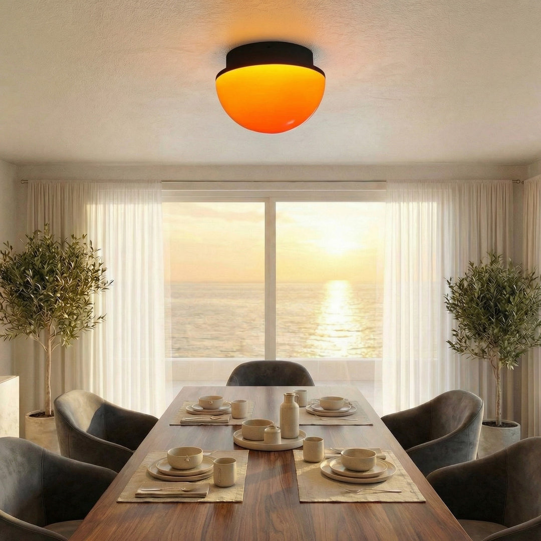 Plafonnier LED en Acrylique Sunset Glow avec Dôme d’Ambiance pour Salon et Chambre