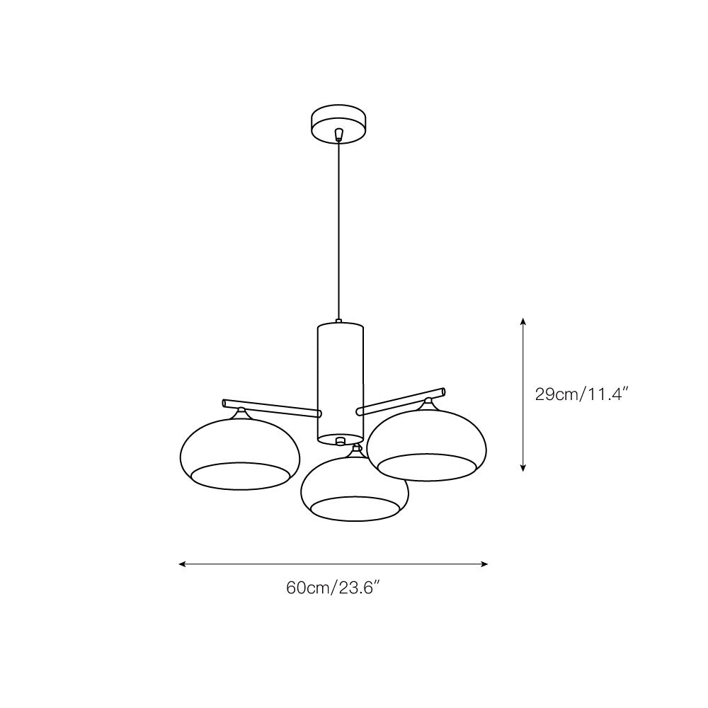 Elliptical Persimmon Chandelier