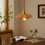 Bild in Gallery-Viewer laden, cherry wood lotus pendant light over dining table