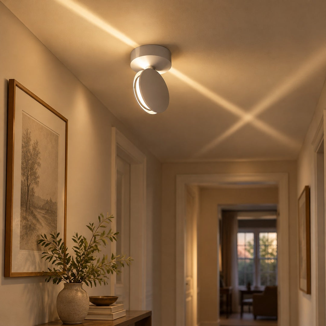Tilting Head Round Disc Aluminium Wall Light