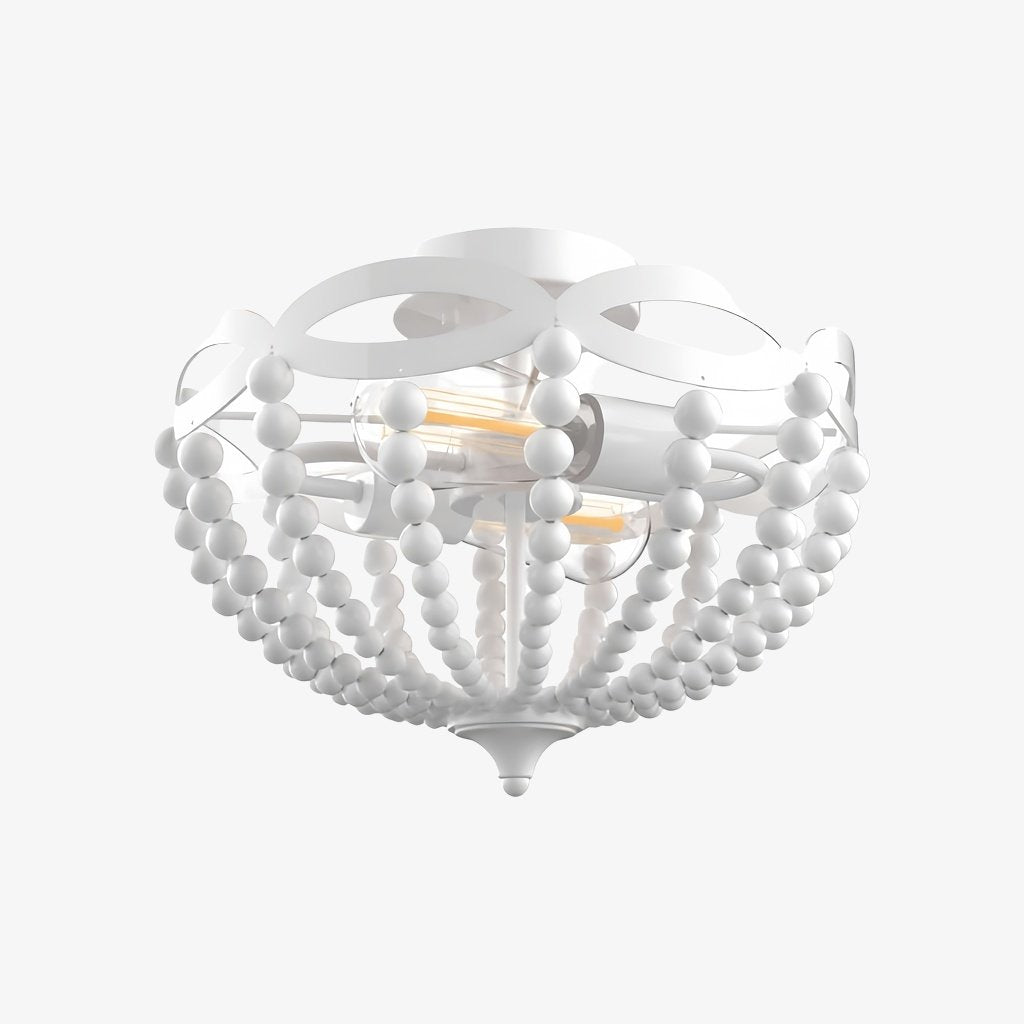 Lámpara de techo con cúpula de cuentas Rustibea – Estilo campestre antiguo para cocina