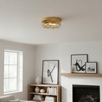 Cargar imagen en el visor de la Galería, Lámpara de Techo Redonda con Jaula de Metal Gridray Estilo Industrial – Iluminación Interior para Cocina y Entrada