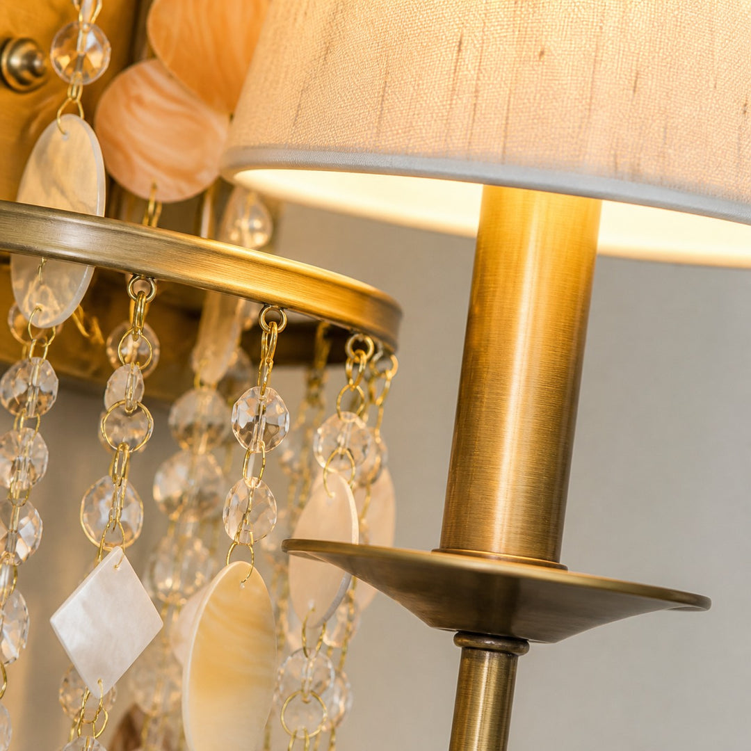 Crystal and Shell Tassel Wall Sconce