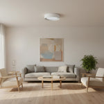 Charger l'image dans la visionneuse de galerie, Plafonnier contemporain en métal Velcora – Luminaire élégant en forme de tambour pour chambre