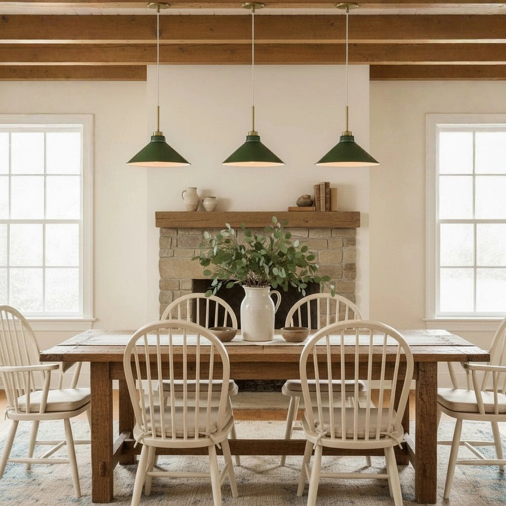 Aurenza Modern Farmhouse  Cone Pendant Light – Dimmable Kitchen and Entryway Lighting