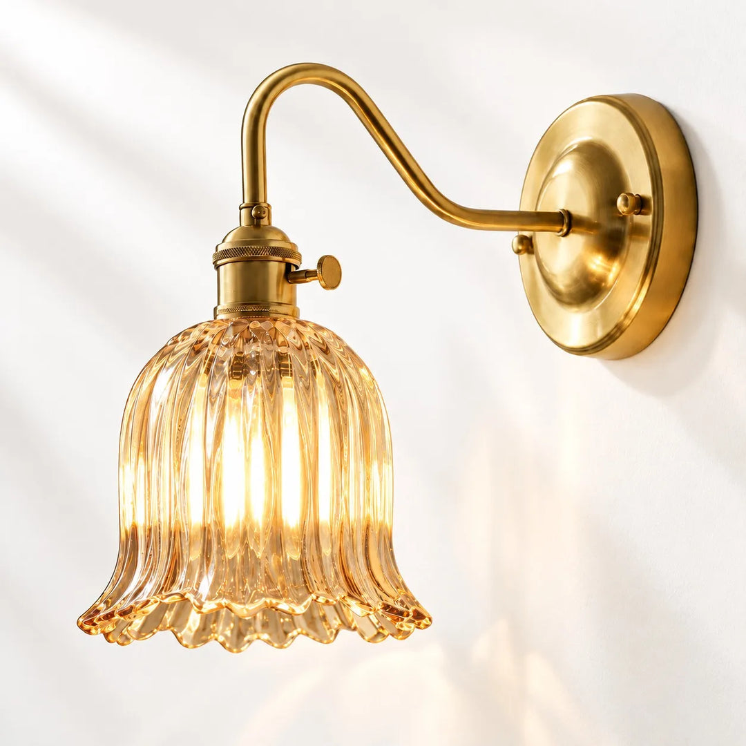 Japanese Ruffle Glass Wall Lamp