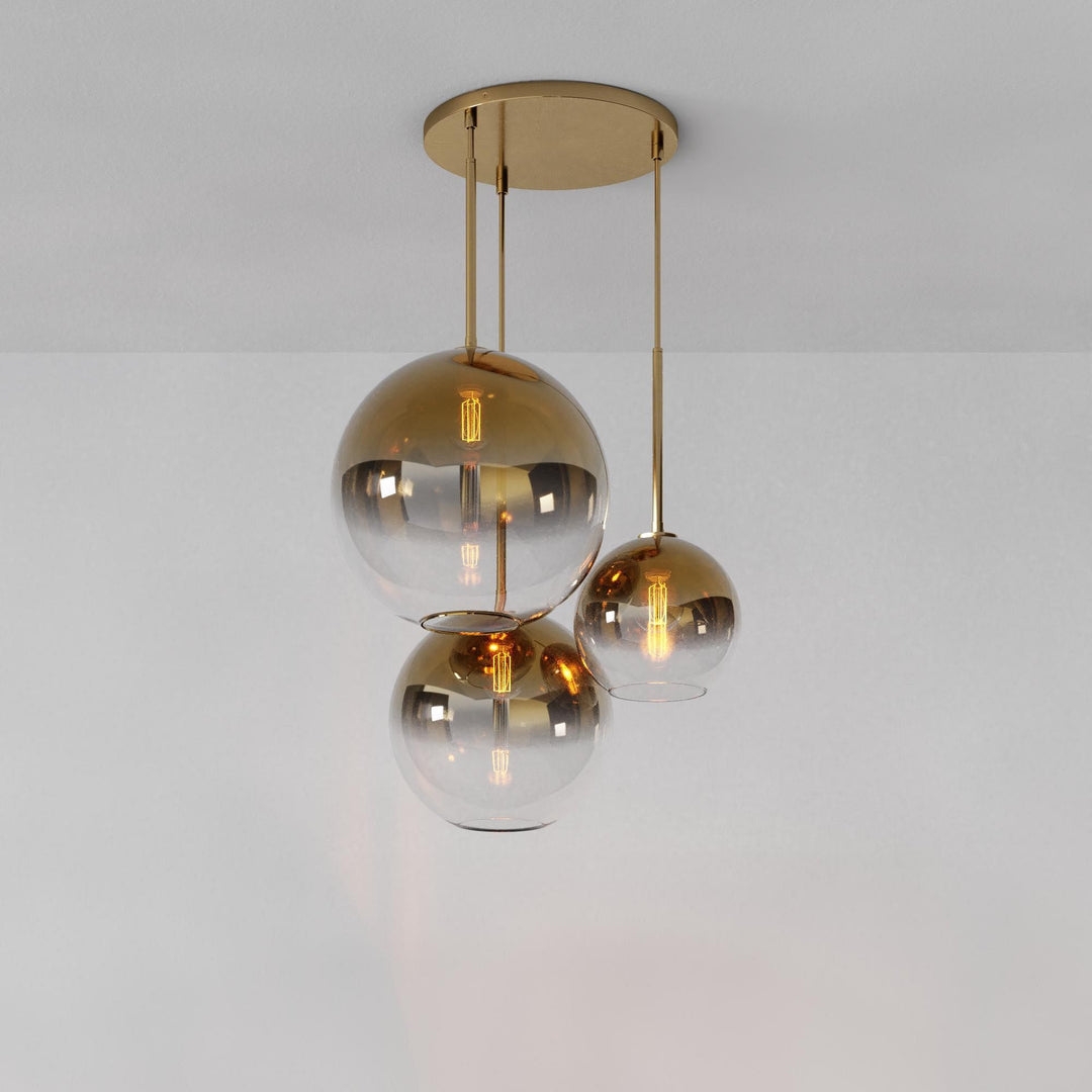 Lámpara de araña minimalista de cristal Selvion: luminaria escultural de vidrio artesanal