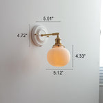 Cargar imagen en el visor de la Galería, Lámpara de pared vintage de cerámica japonesa de latón con una luz
