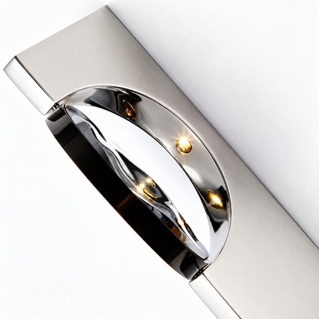 Ripple Head Turning Disc Brushed Metal Wall Sconce