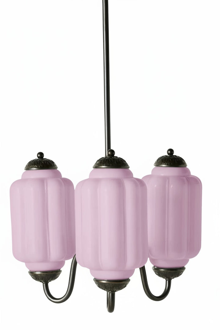 Lámpara colgante Eloise de vidrio lechoso festoneado de inspiración vintage: lámpara de acento moderna para cocina y dormitorio.
