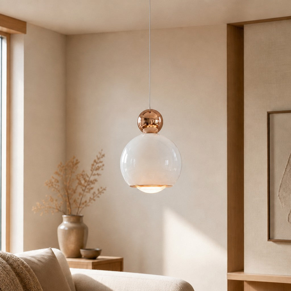 Glintap Creme Stil Pendelleuchte – Verstellbare Hubpendelleuchte mit Touch-Dreifarb-LED