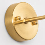 Load image into Gallery viewer, Brushed brass circular wall plate and arm detail