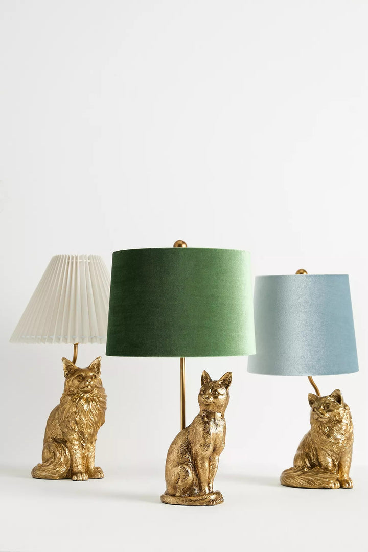 Lámpara de mesa única Pawdia: lámpara decorativa de cerámica con forma de animal