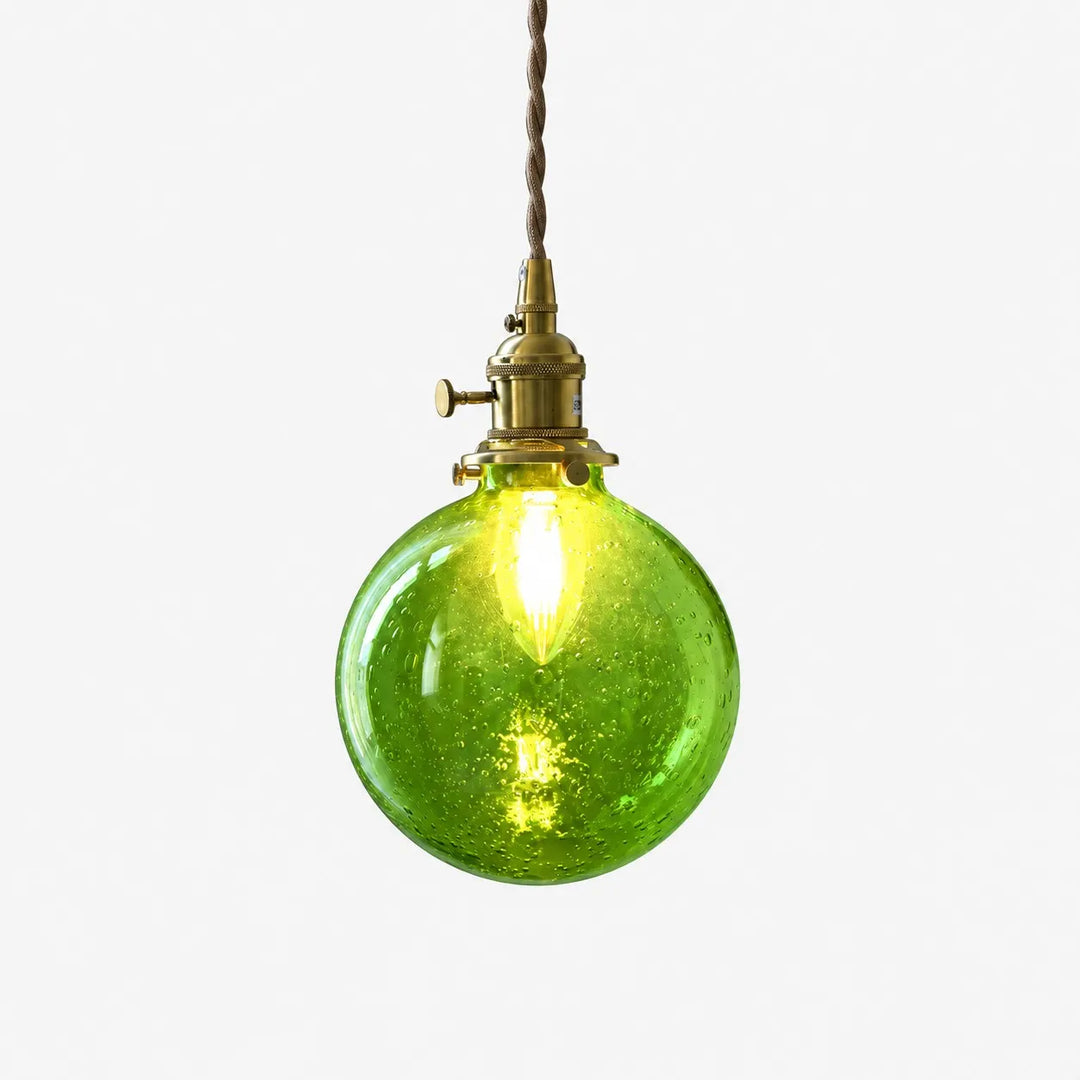 Bubble Glass Brass Pendant Light