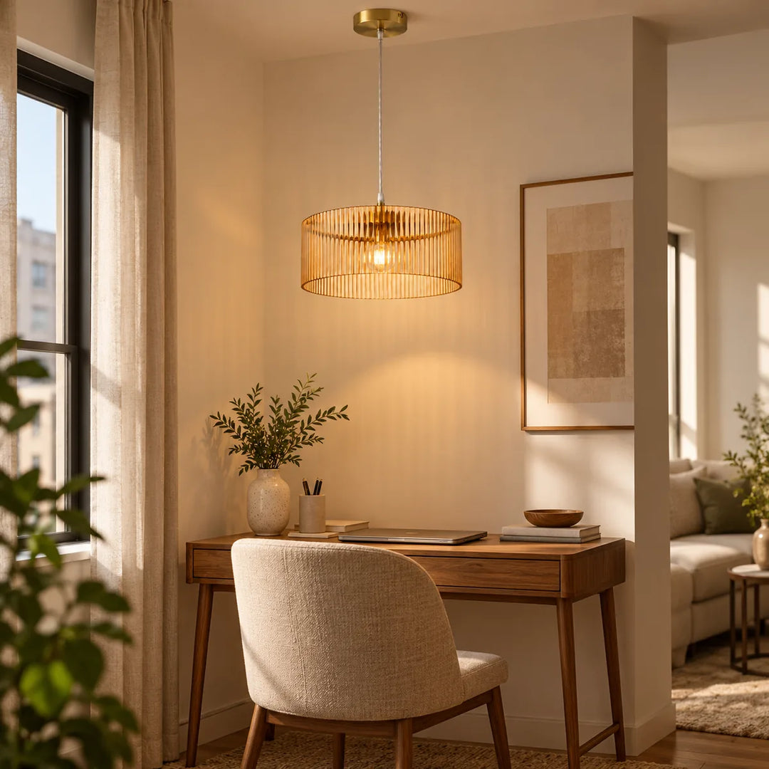 Single Drum Pendant for the Side of a Room