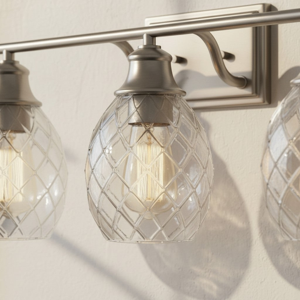 Nixora Moderne Bauernhaus-Wandlampe mit Rillenmuster – Dekorative Beleuchtung für Badezimmer und Flur