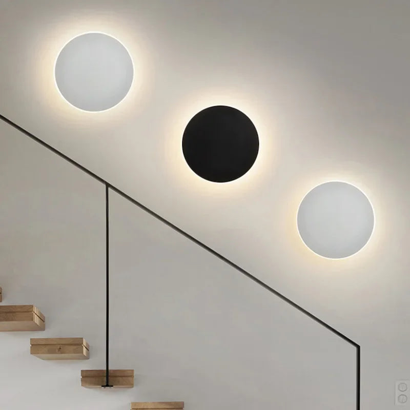 Moderne nordische runde Aluminium Minimalistische LED-Wandleuchte
