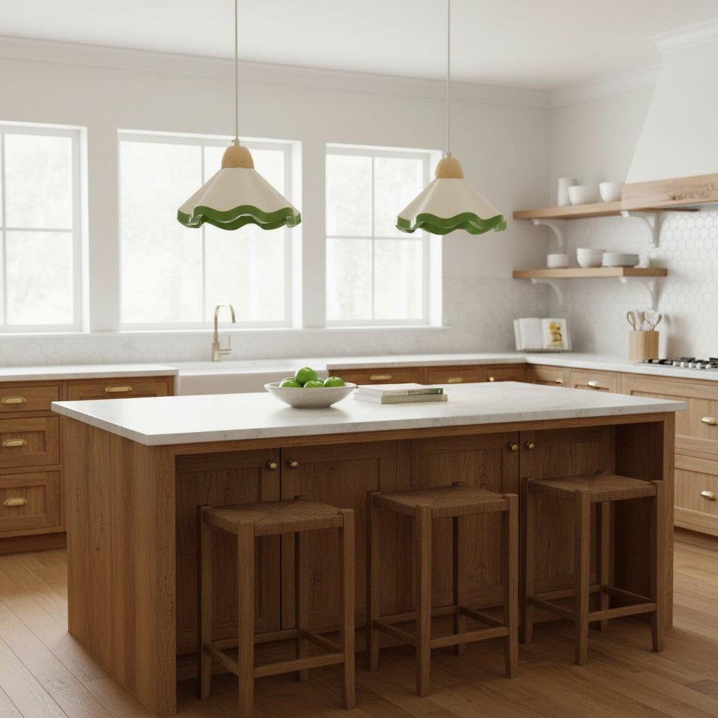 Suspension en résine en forme d'onde Resinova - Résine métallique moderne pour salles à manger et cuisines