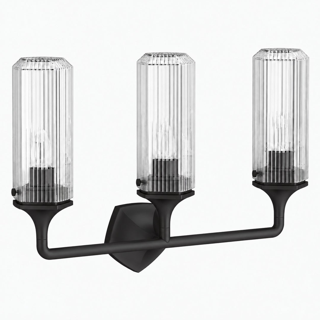 Ridged Shade Armed Cup Metal Plate Wall Light