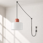 Bild in Gallery-Viewer laden, Mid‑Century Macaron Plug‑in Swag Pendant Light - Colorful Shade Hanging Lamp for Home Decor