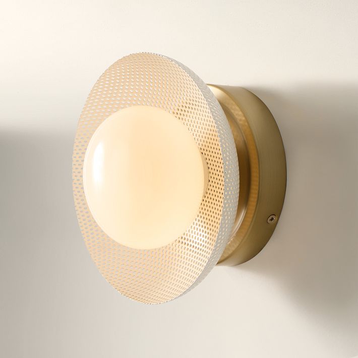 Elorina Bowl Wall Sconce – Elegant Brass And Glass Round Wall Fixture