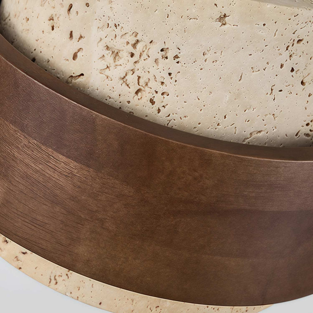 Lámpara de Techo de Travertino MokuStone Wabi Sabi - Iluminación Empotrada de Piedra Texturizada para el Hogar