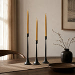 Cargar imagen en el visor de la Galería, Three taper candle holders styled in a calm dining room setting