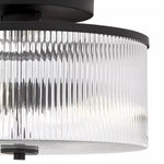 Load image into Gallery viewer, Rivora Vintage Ribbed-Glass Drum Flush Ceiling Light for Living Room

