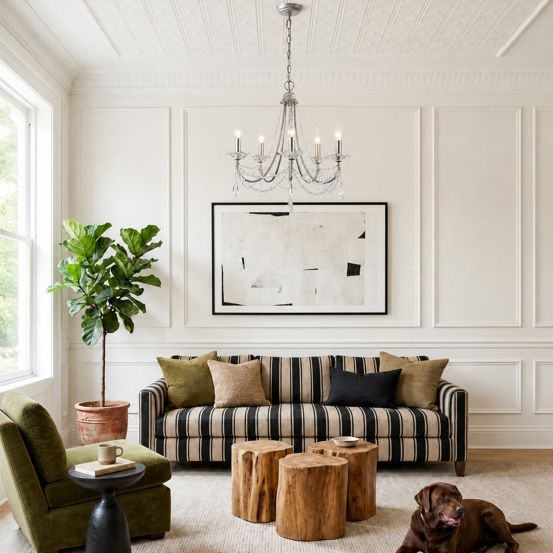 Silver Crystal Branch Chandelier