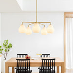 Load image into Gallery viewer, Rivrona 5-Light Chandelier for Entryway - Ribbed Glass Modern Lighting
