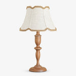 Load image into Gallery viewer, Vintage Fabric Table Lamp with Scalloped Shade