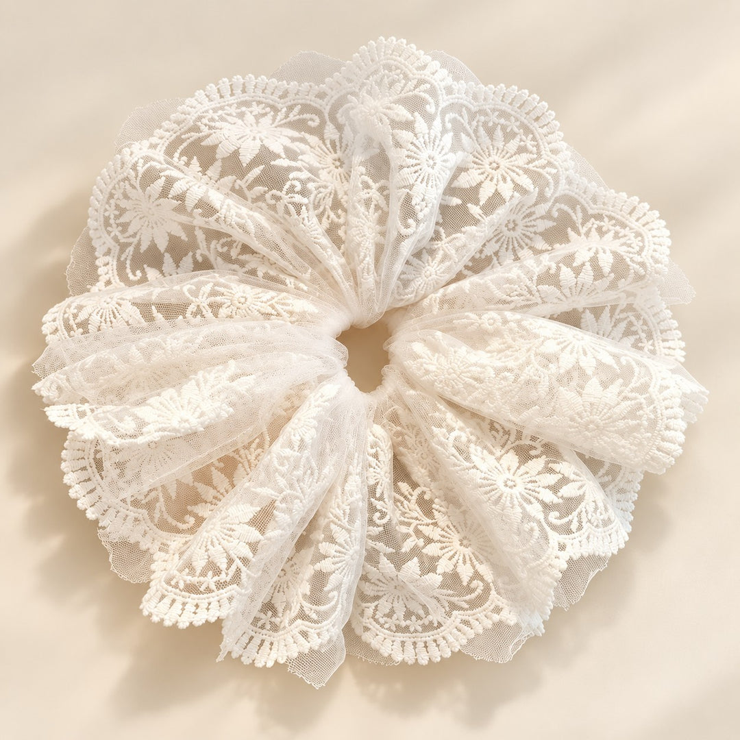 Vintage Lace Lamp Shade Covers with Bows, Pearls & Floral Details