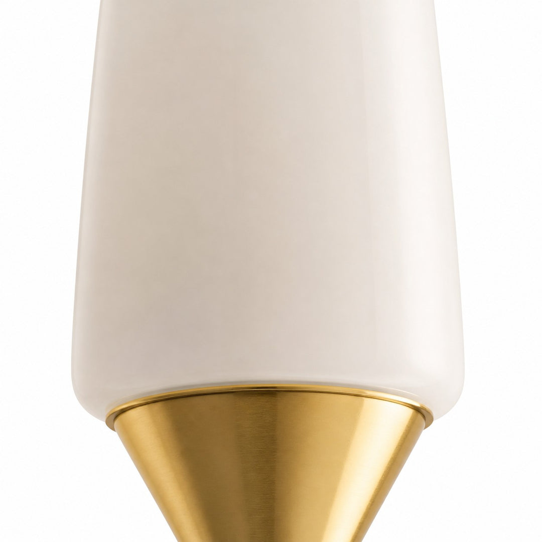 French Vintage Opal Glass Wall Sconce - Opal glass shade close-up