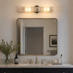 Charger l'image dans la visionneuse de galerie, Double glass wall light above a bathroom mirror