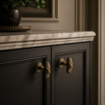 Load image into Gallery viewer, Antique Brass Leaf Cabinet Knob