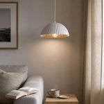 Load image into Gallery viewer, White metal pendant lamp in a sofa corner