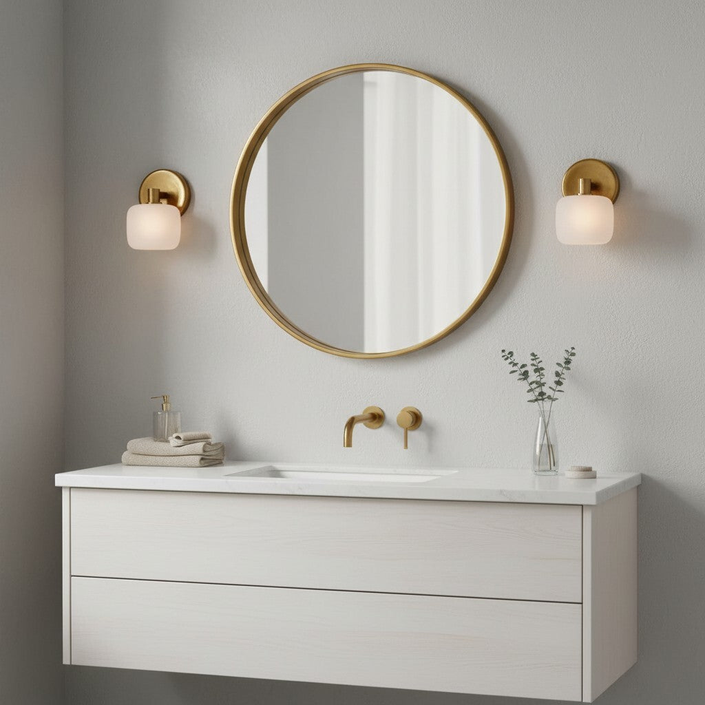 Aplique de Pared de Vidrio Esmerilado Lirra Minimalista Moderna - Iluminación para Tocador de Baño