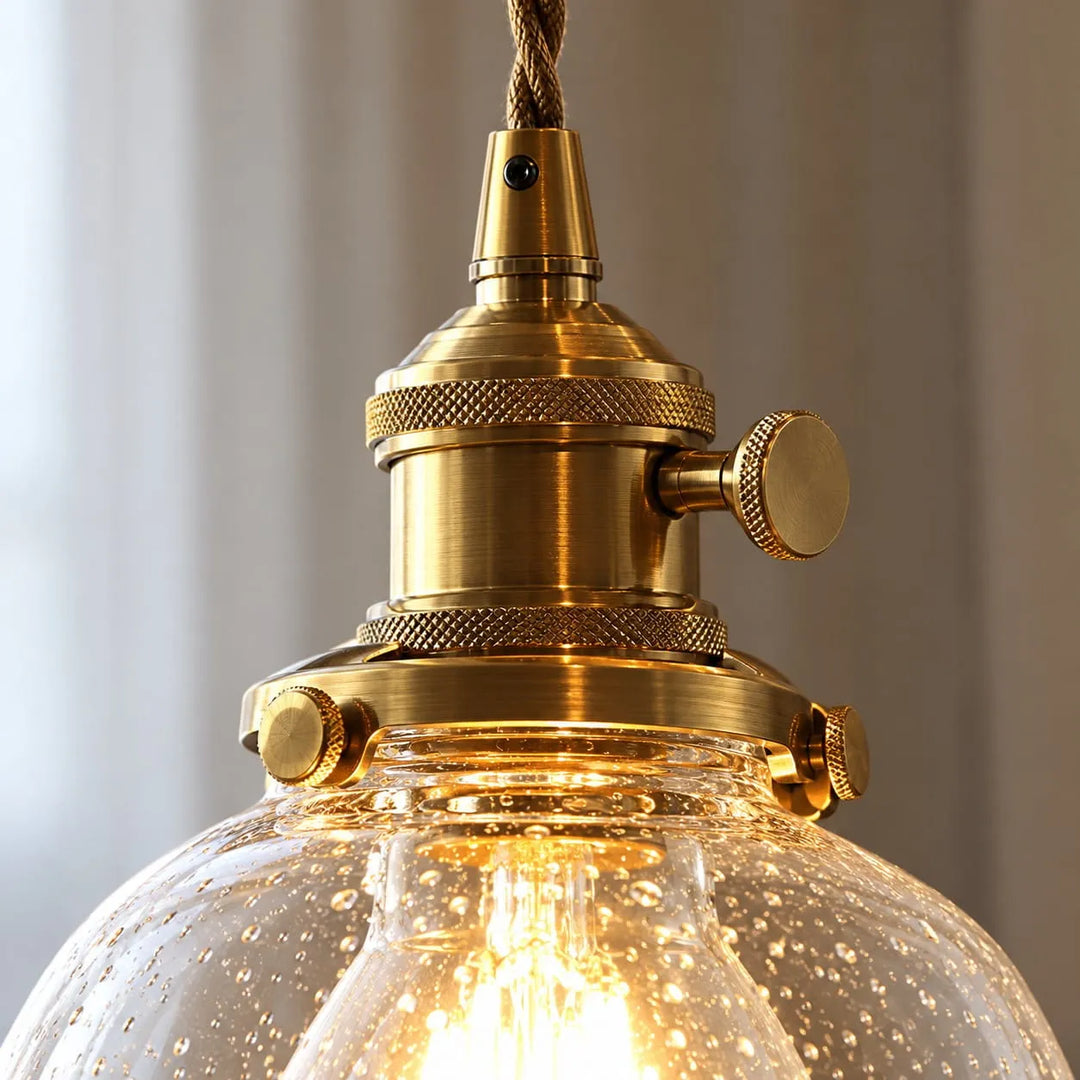 Bubble Glass Brass Pendant Light