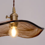 Charger l'image dans la visionneuse de galerie, Amber Floral Glass Brass Swag Pendant