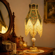 French vintage beaded fringe table lamp