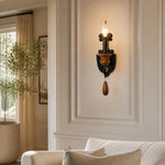 Load image into Gallery viewer, Black Beaded Candle Wall Sconce