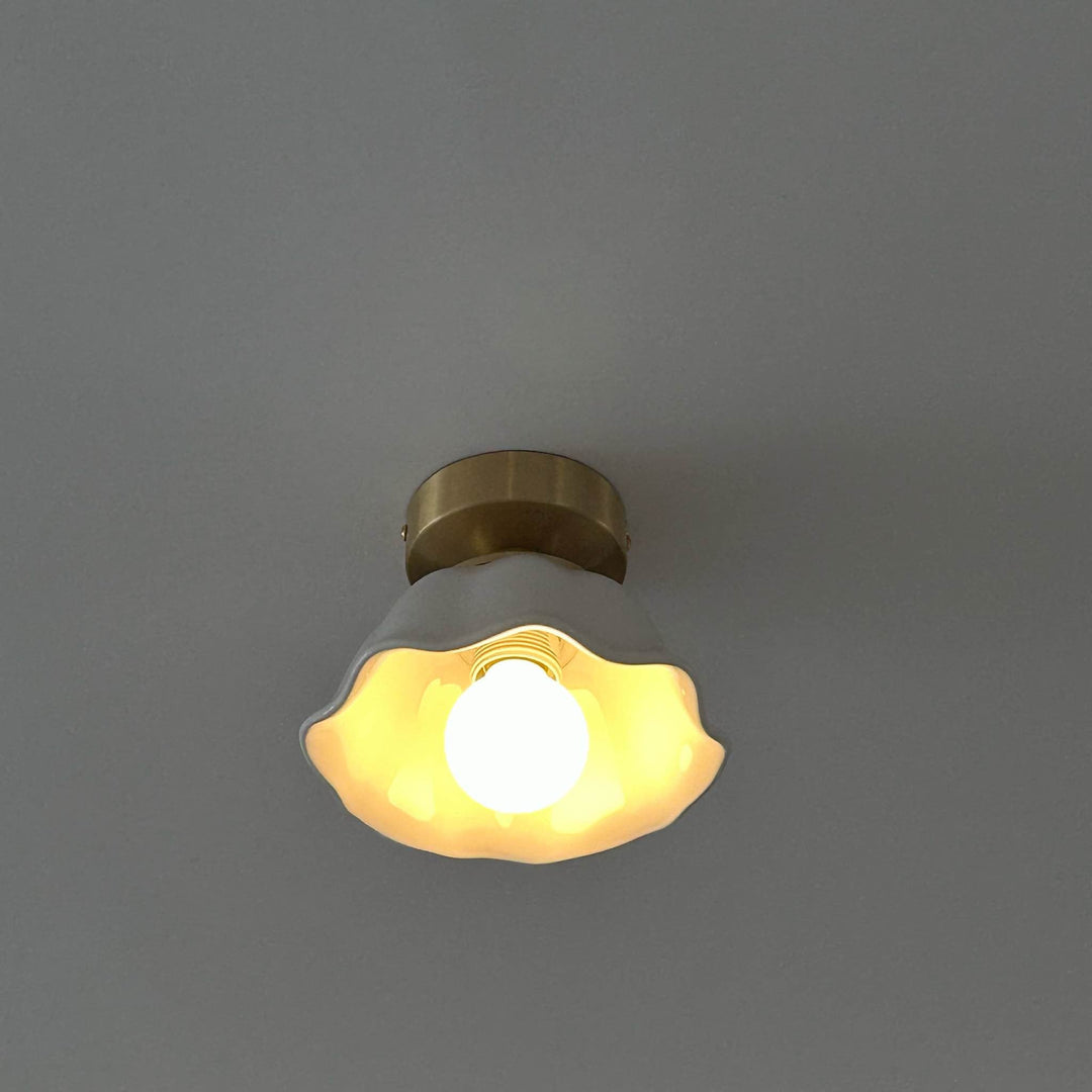 Blossom Glow Mid-Century Keramik Deckenleuchte