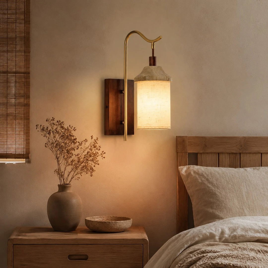 Bedroom bedside wall lighting scene