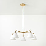 Load image into Gallery viewer, Conica Modern Glass Cone Chandelier – Sculptural 5 Light Brass Design

