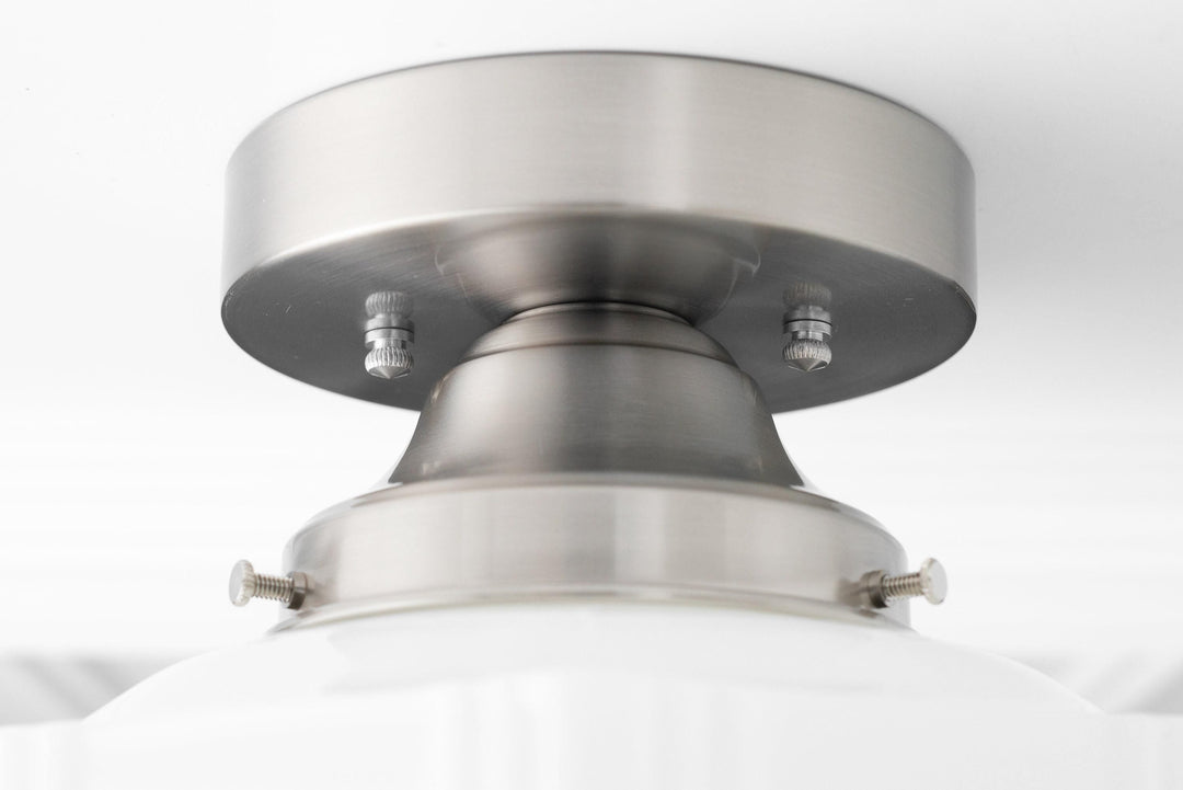 Geotower Glass Art Deco Opal Glass Flush Mount Ceiling Light – Modern Deco Indoor Accent Light for Living Room