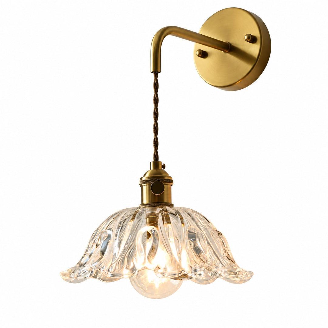 Small Clear Snowflake Cord Wall Lamp