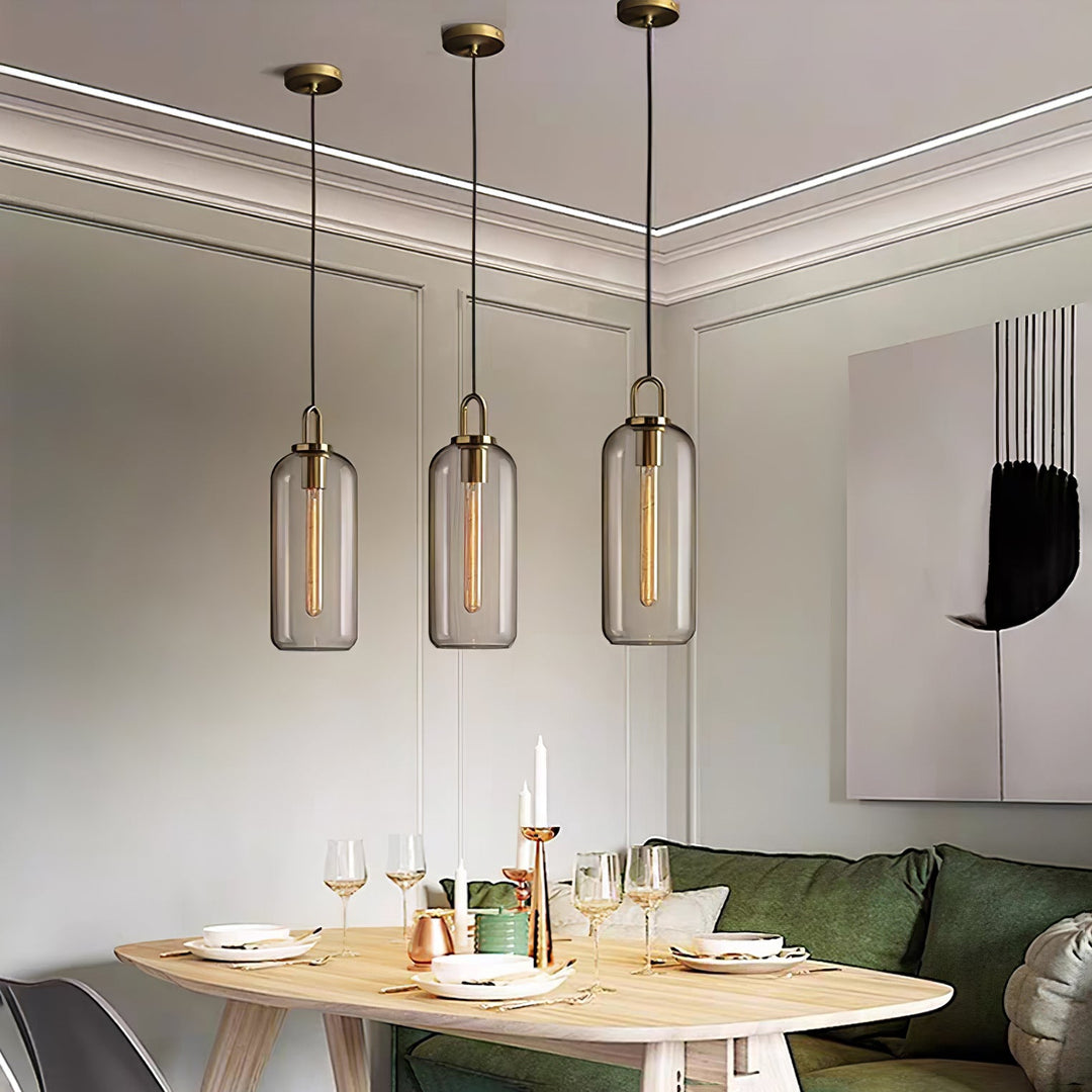 Copper-Plated Glass Plug-In Swag Pendant