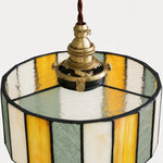 Cargar imagen en el visor de la Galería, Close view of brass socket hardware and textured glass shade
