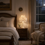 Load image into Gallery viewer, Embroidered Floral Ruffle Table Lamp