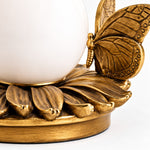 Cargar imagen en el visor de la Galería, Round Globe Perched Motif Brass Resin Table Lamp